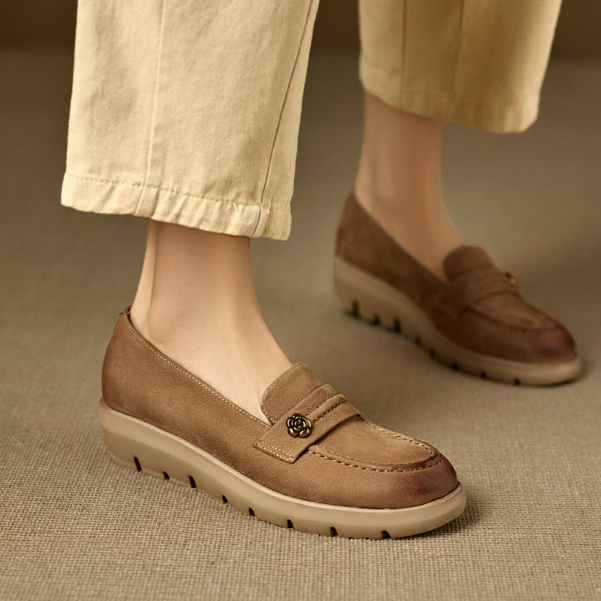Zapatos de plataforma de cuero genuino Mira