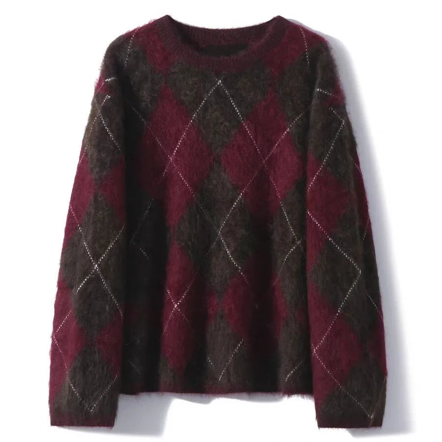Clementine | Women's Diamond Argyle Knit Sweater