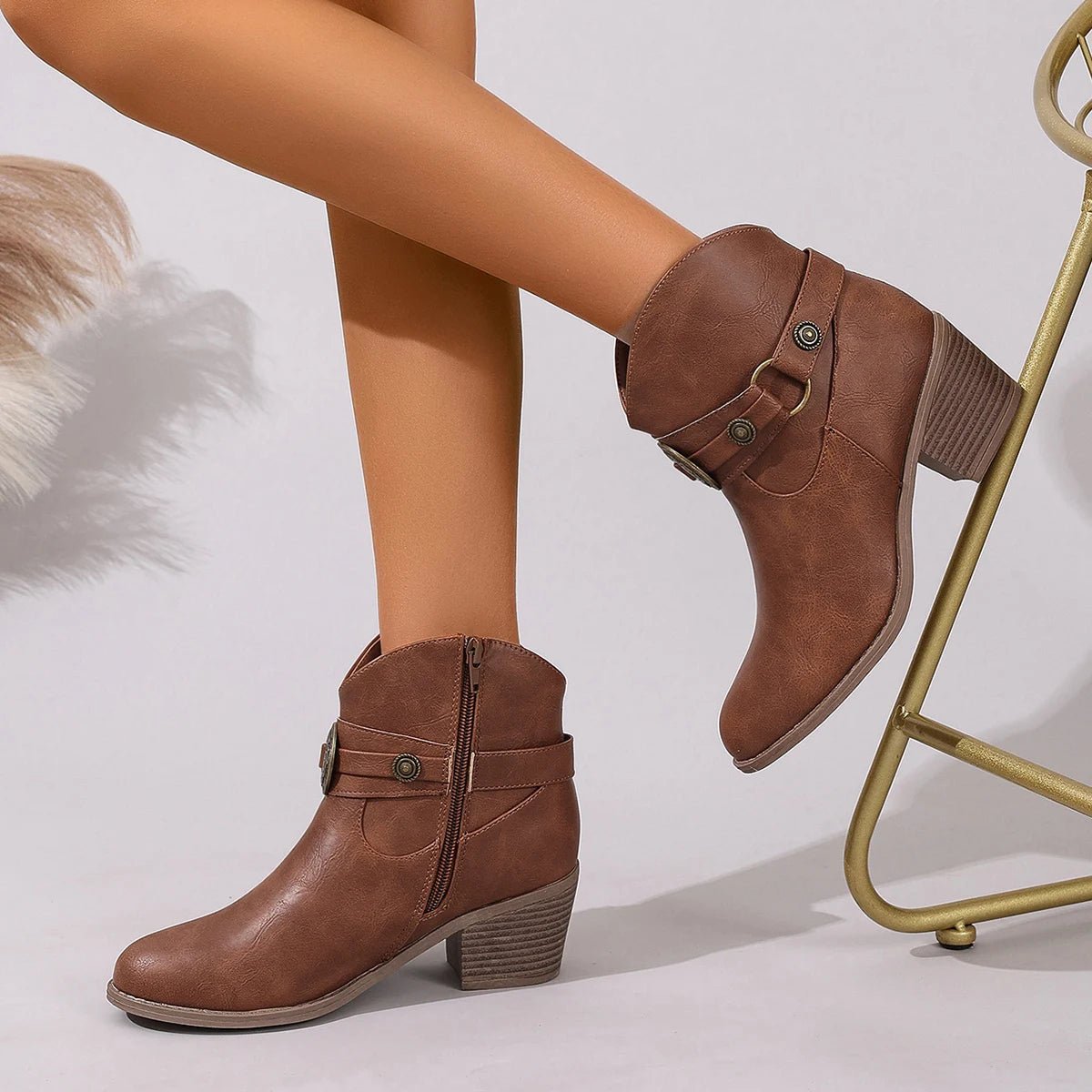 Dakota Buckle Ankle Boot - ARDEN ROVE