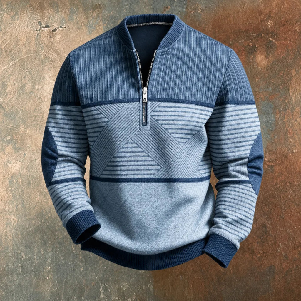 Dan | Pull contrasté à col zippé pour homme