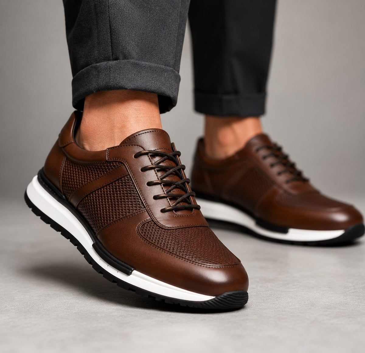 DAVID MILLER LEATHER SNEAKERS - ARDEN ROVE