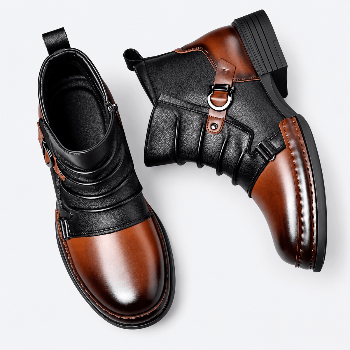 DENVER LEATHER ANKLE BOOTS - ARDEN ROVE