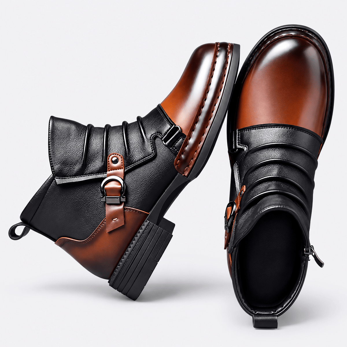 DENVER LEATHER ANKLE BOOTS - ARDEN ROVE