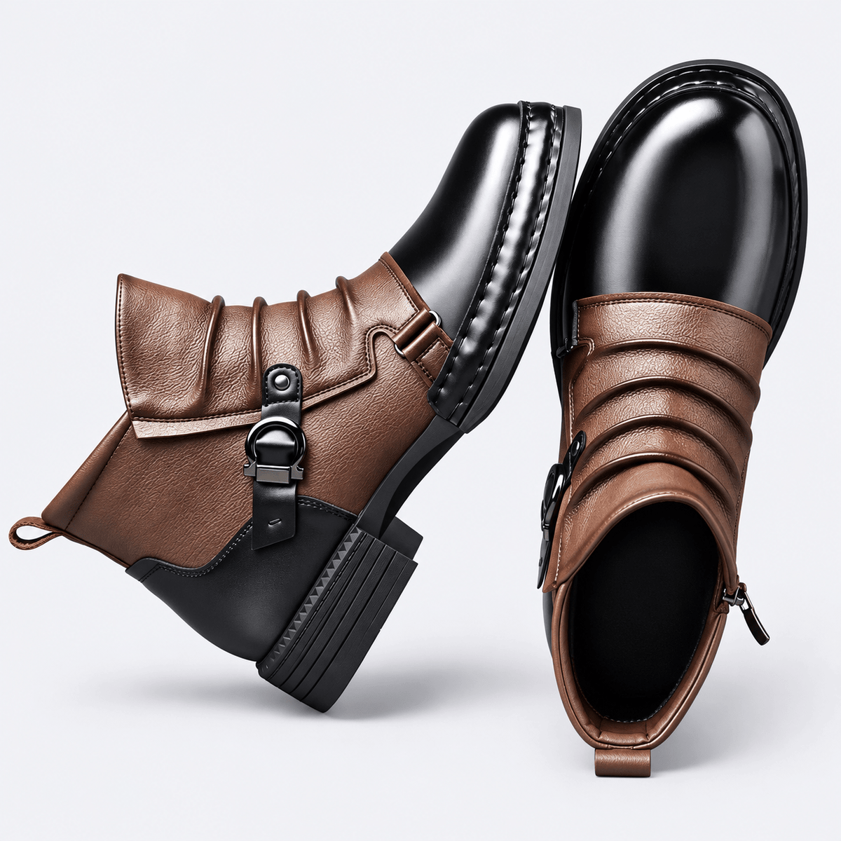 DENVER LEATHER ANKLE BOOTS - ARDEN ROVE