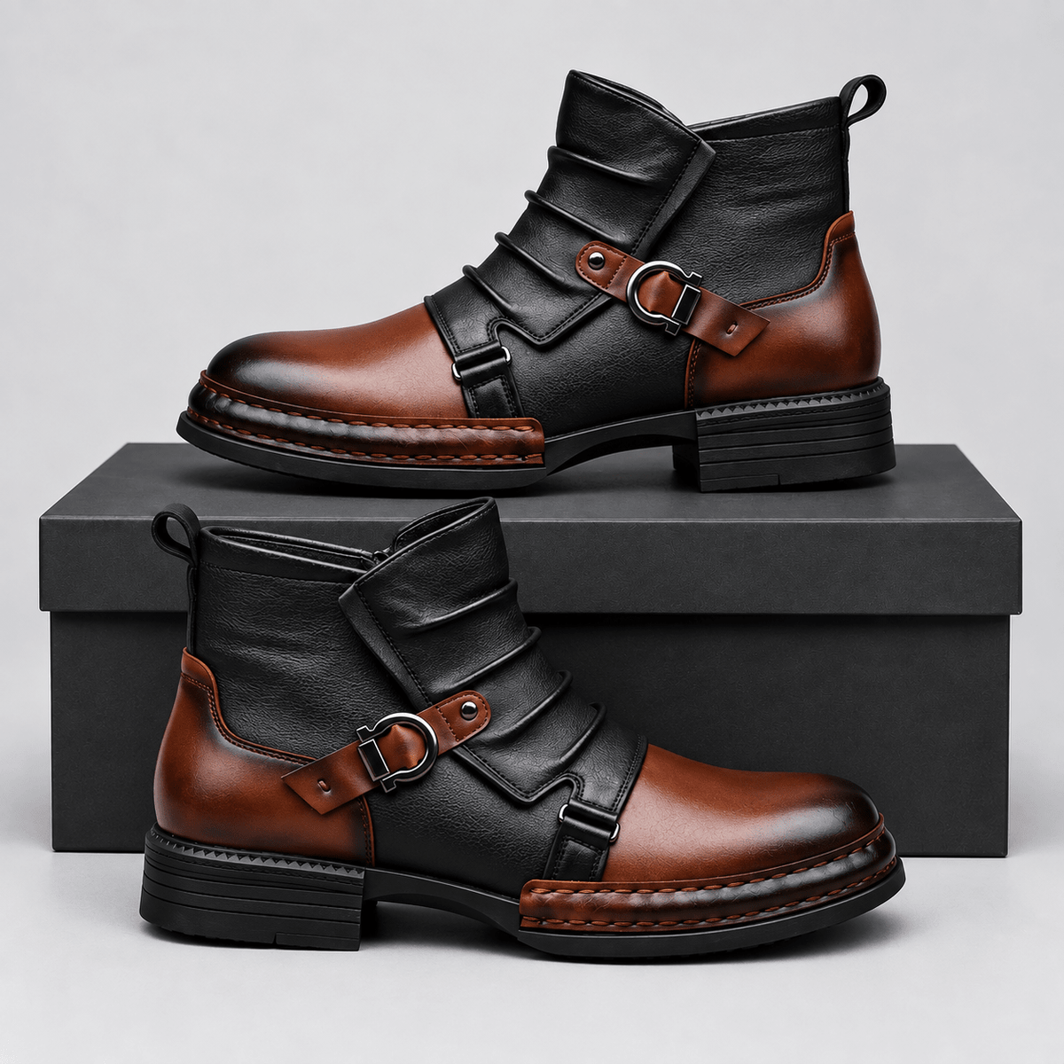 DENVER LEATHER ANKLE BOOTS - ARDEN ROVE