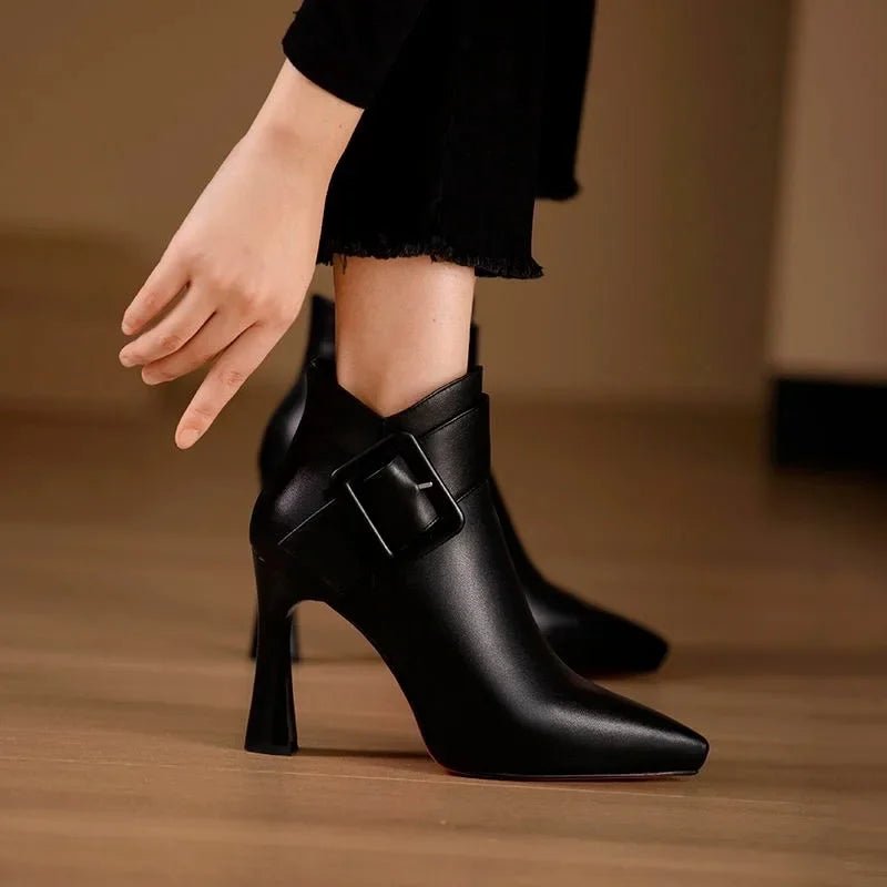Diora Buckle Stiletto Boot - ARDEN ROVE