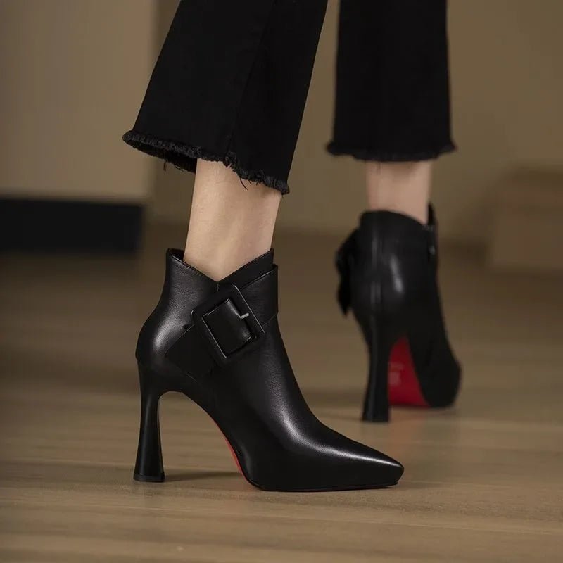 Diora Buckle Stiletto Boot - ARDEN ROVE