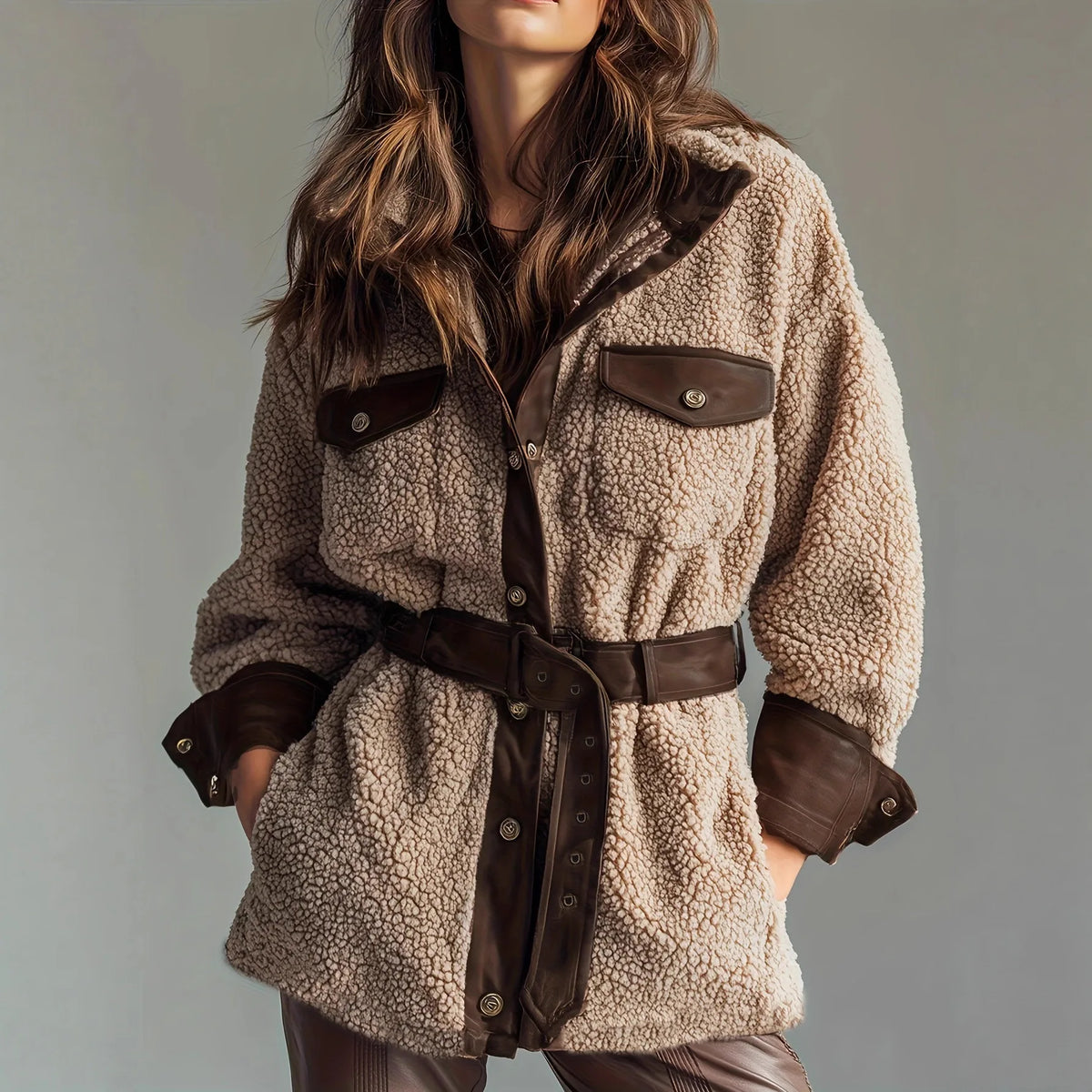 Donna | Bältad teddyjacka för dam