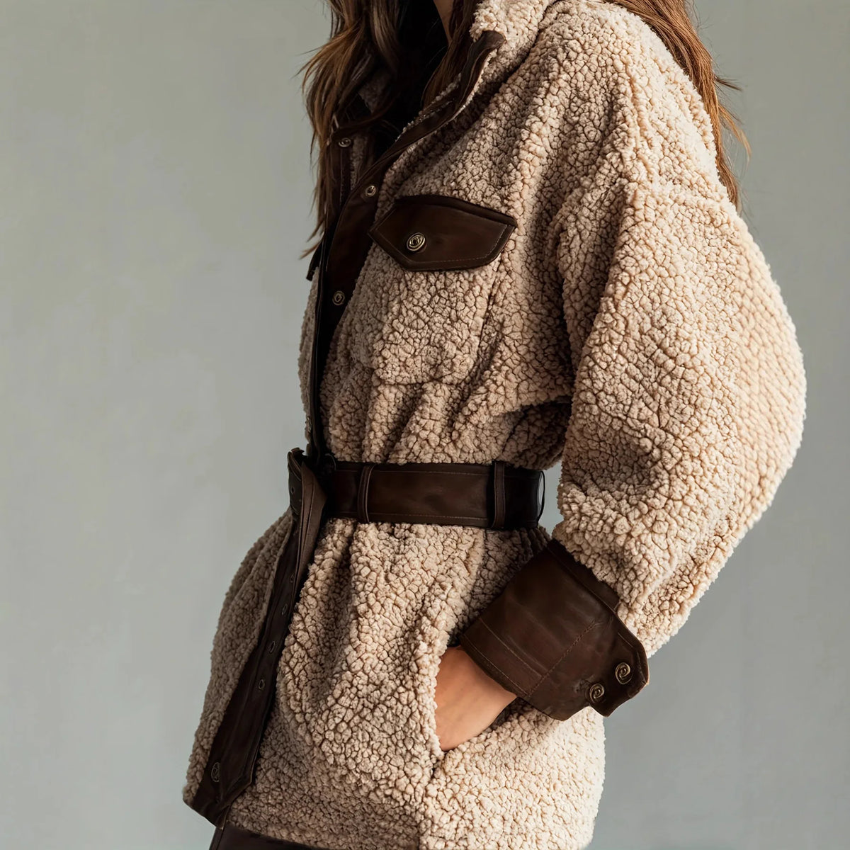 Donna | Bältad teddyjacka för dam