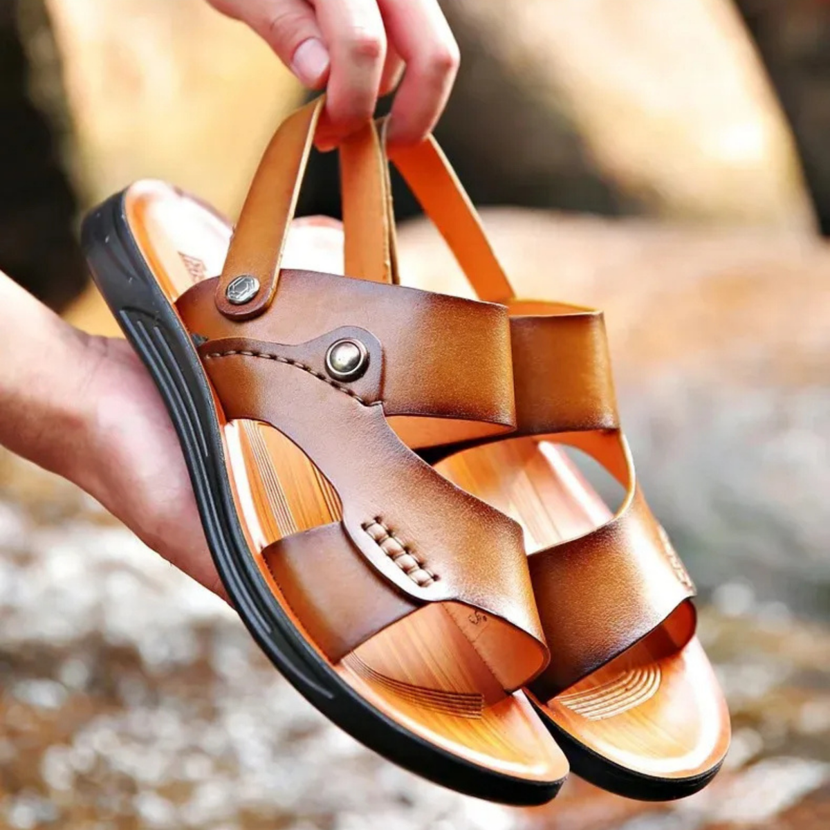Driftwood Leather Sandal - ARDEN ROVE
