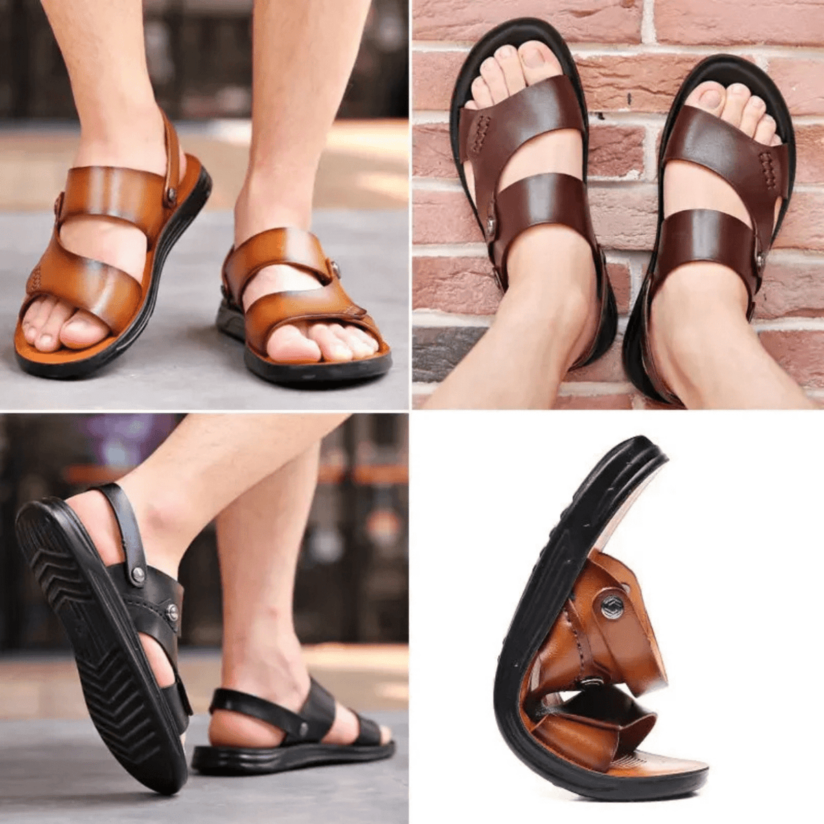 Driftwood Leather Sandal - ARDEN ROVE