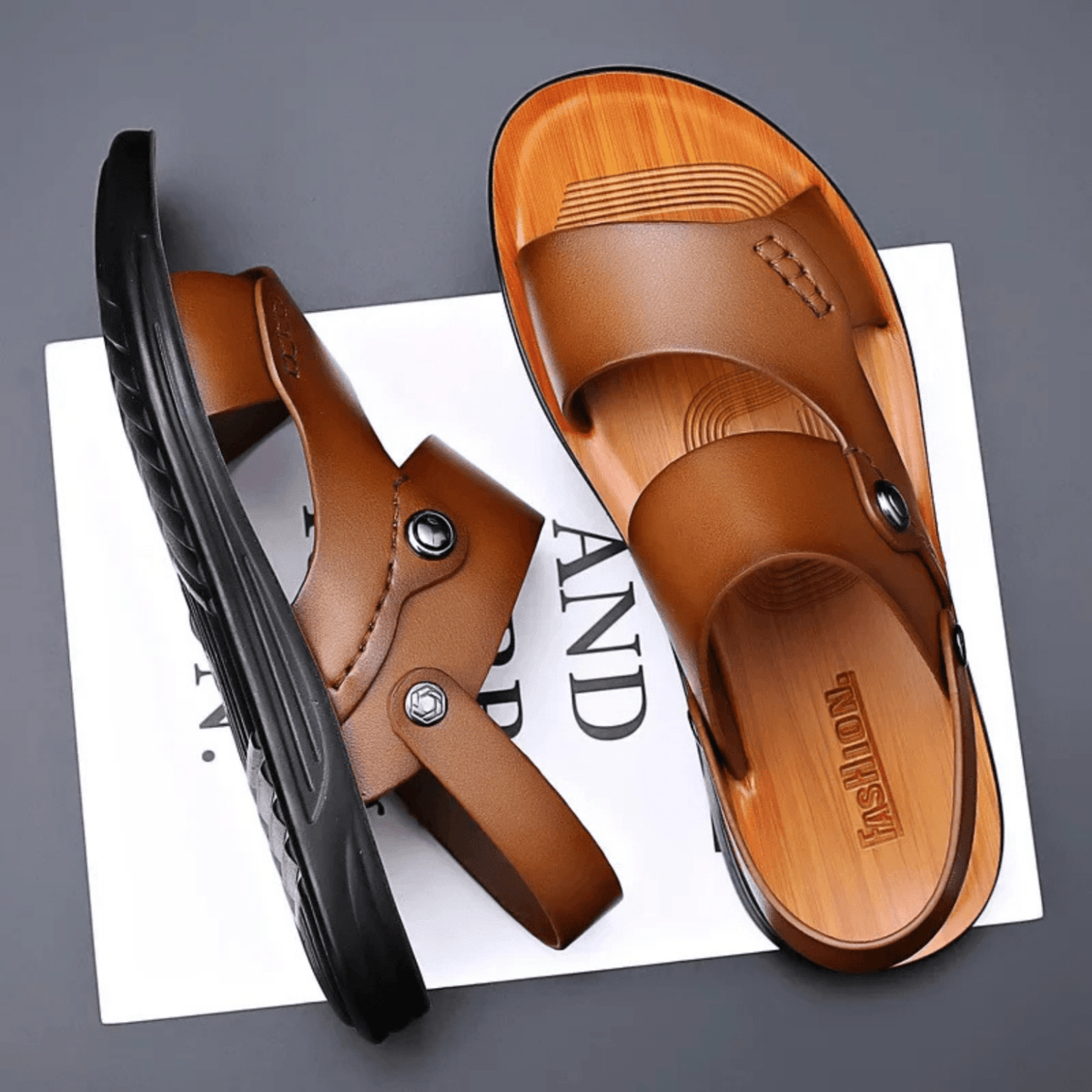 Driftwood Leather Sandal - ARDEN ROVE