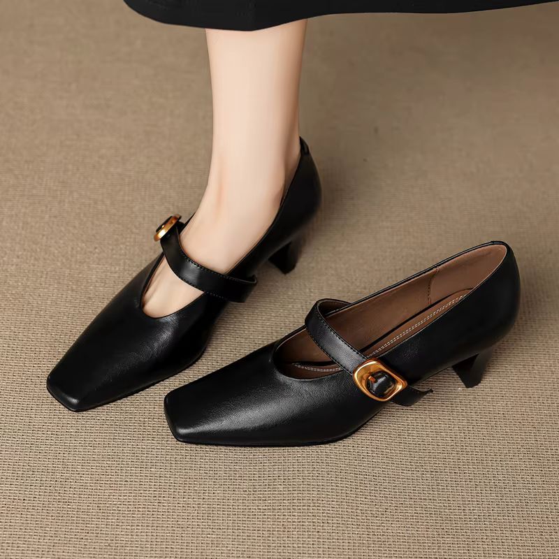 Tacones Lydia de cuero genuino
