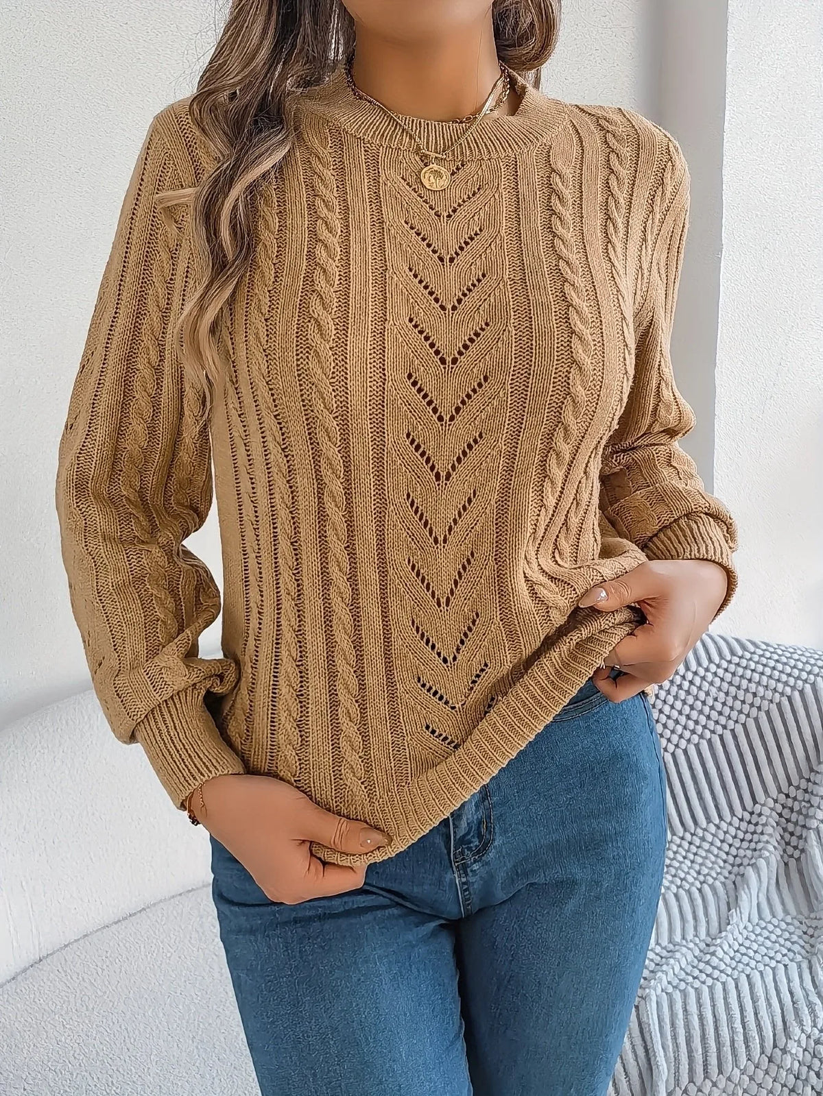 Ellen | Women's Cable Knit Sweater