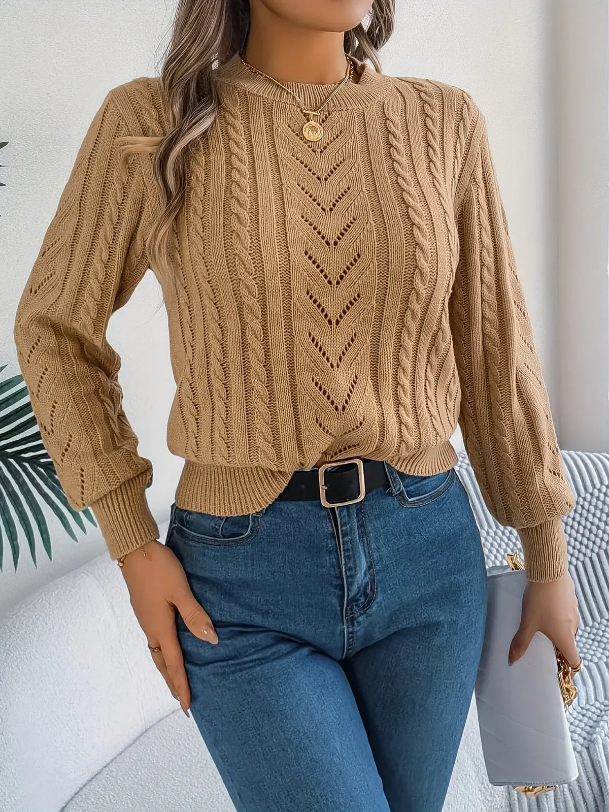 Ellen | Women's Cable Knit Sweater