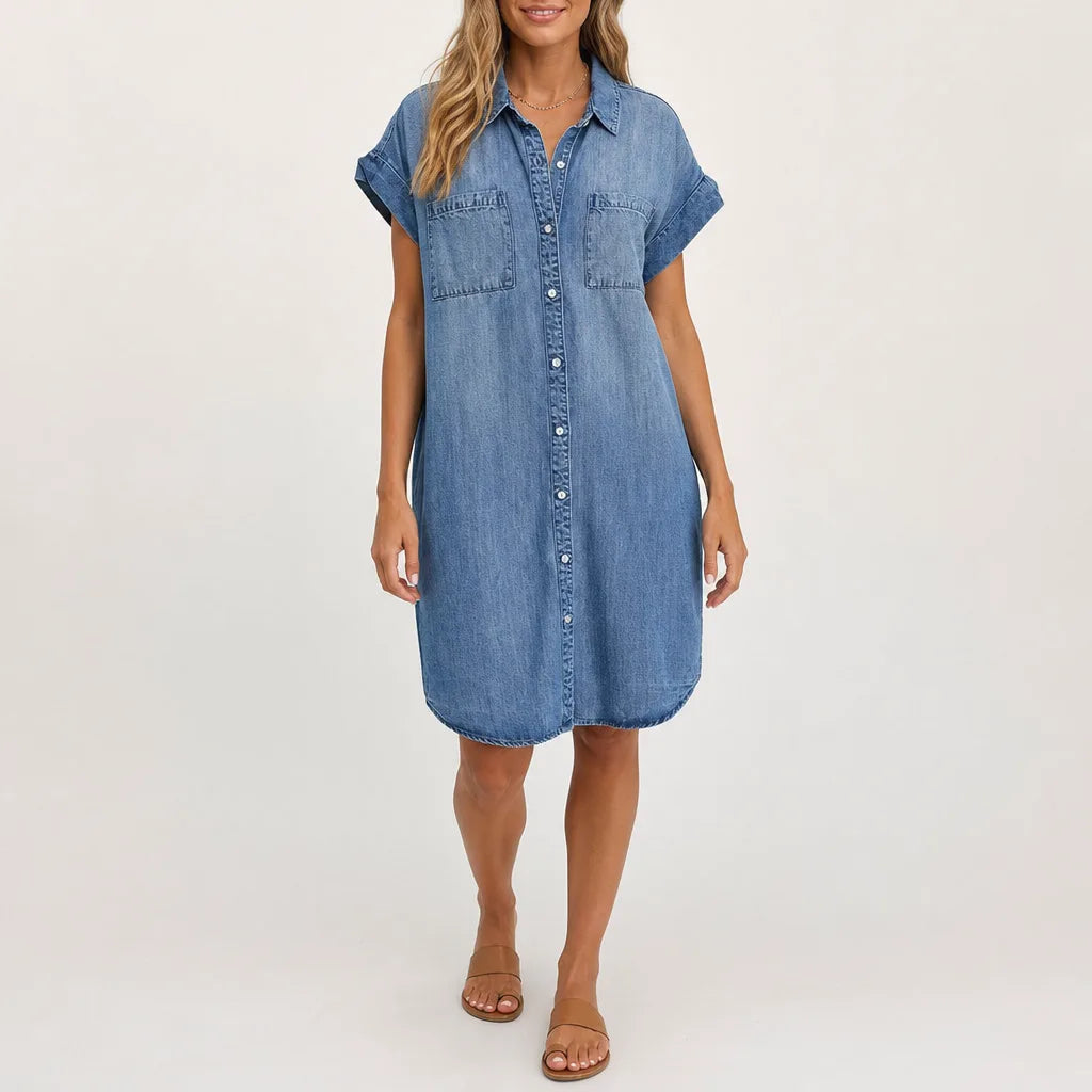 Fiona | Vestido camisero vaquero para mujer