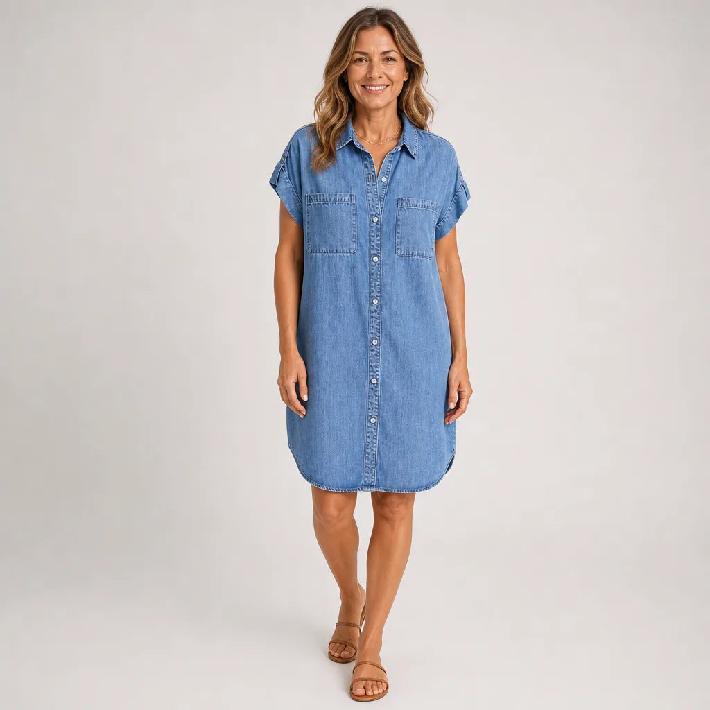 Fiona | Vestido camisero vaquero para mujer
