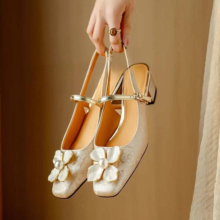 Camellia slingback-pumps