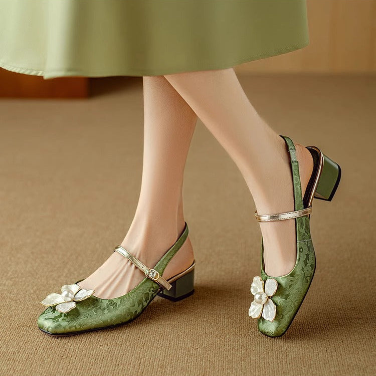 Camellia slingback-pumps