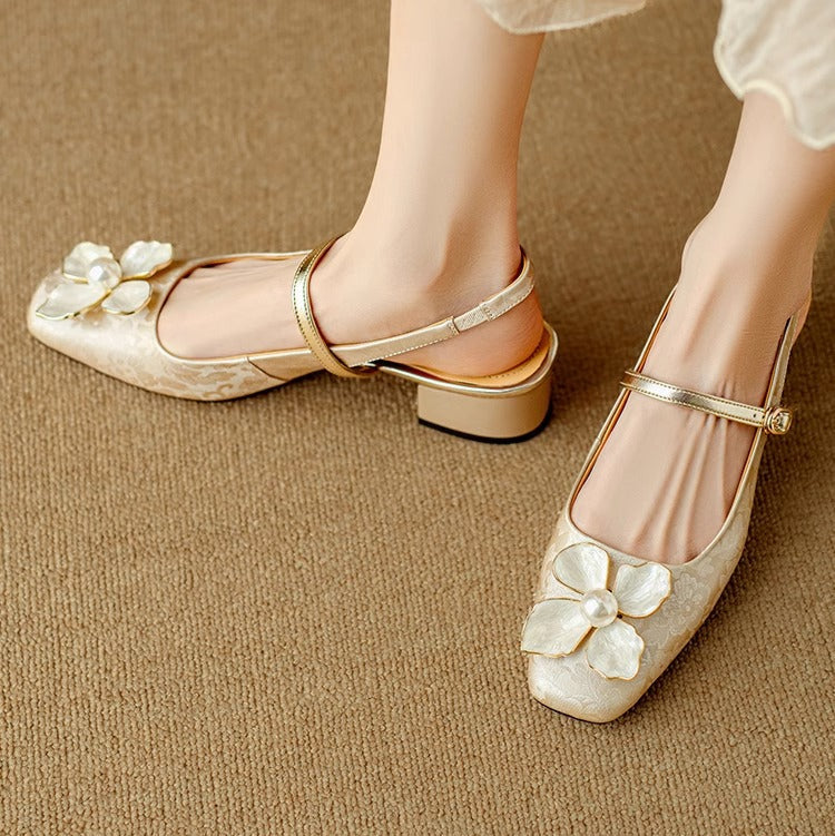 Camellia slingback-pumps