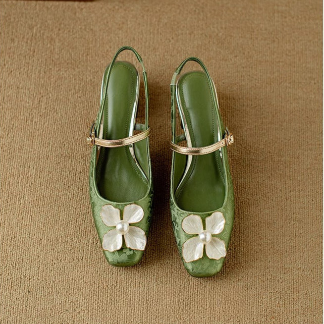 Camellia slingback-pumps