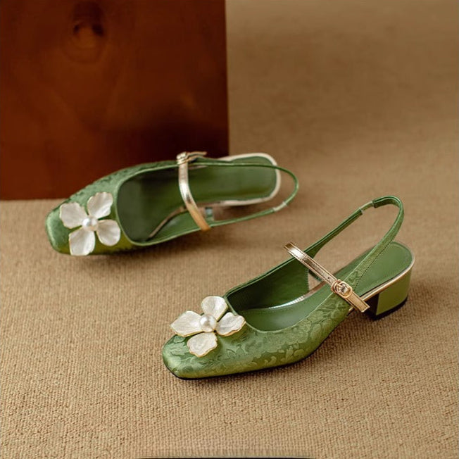 Camellia slingback-pumps