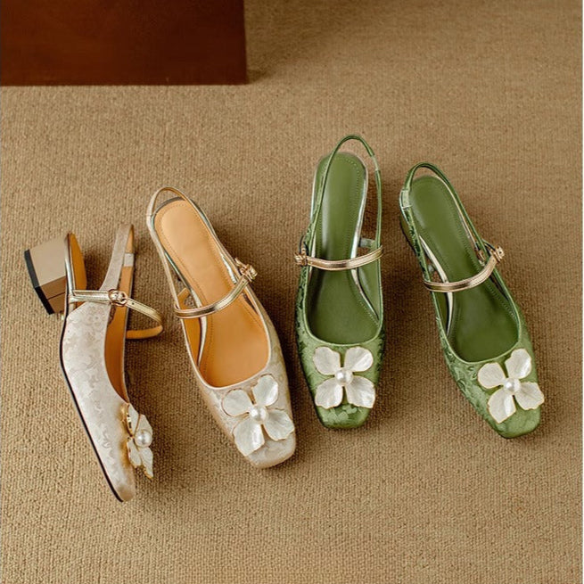 Camellia slingback-pumps