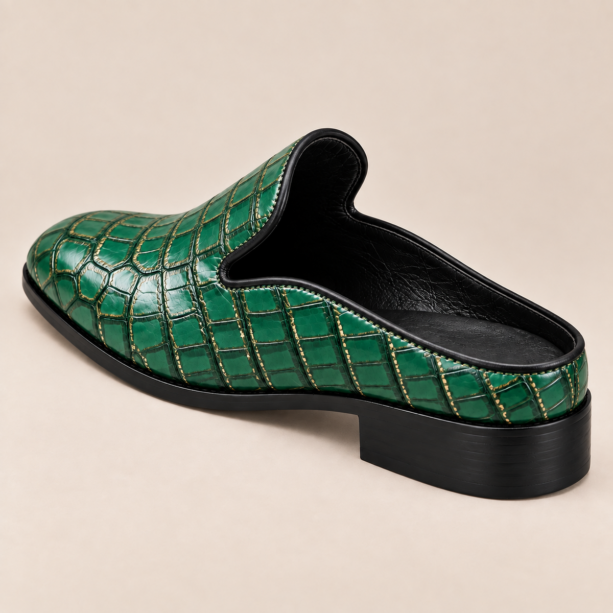 Mules Daryl de cuero genuino con punta redonda