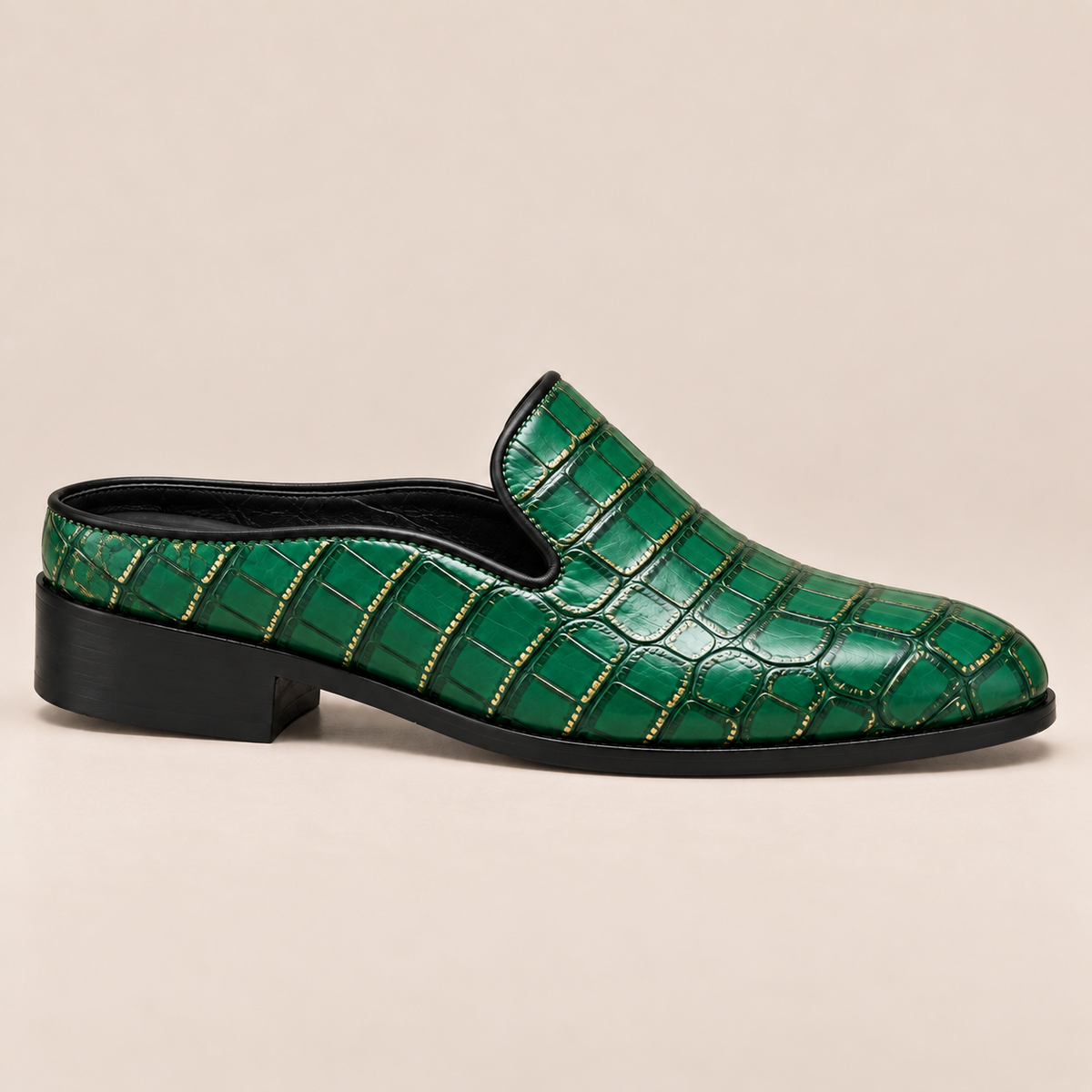 Mules Daryl de cuero genuino con punta redonda