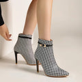 Houndstooth Stiletto Boot - ARDEN ROVE