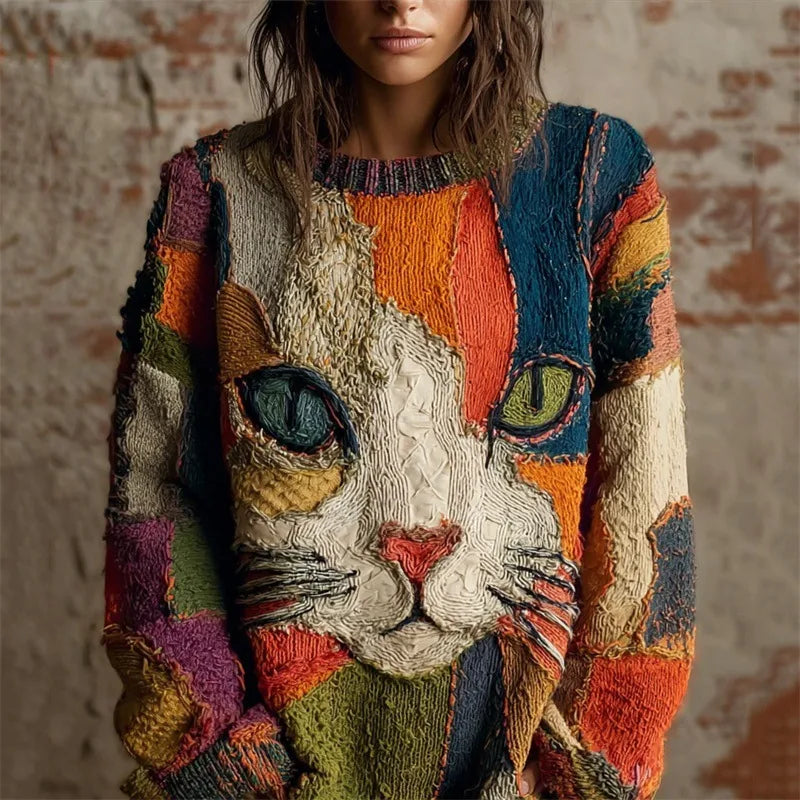 Hurley | Dames Artistic Cat Sweater Top