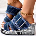 Daniela Keilsandalen aus Denim