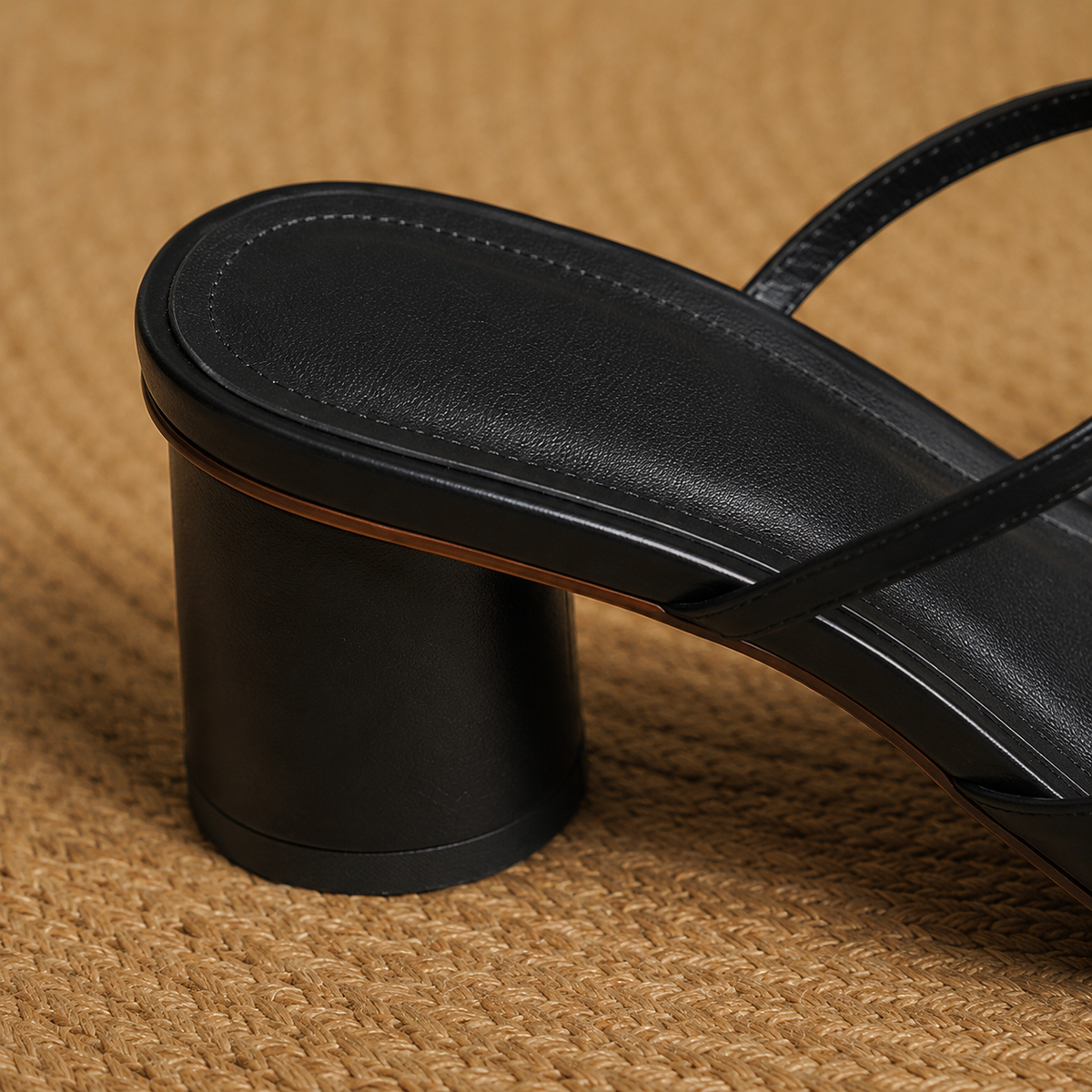 Olara Mules mit Absatz aus echtem Leder und runder Zehenpartie