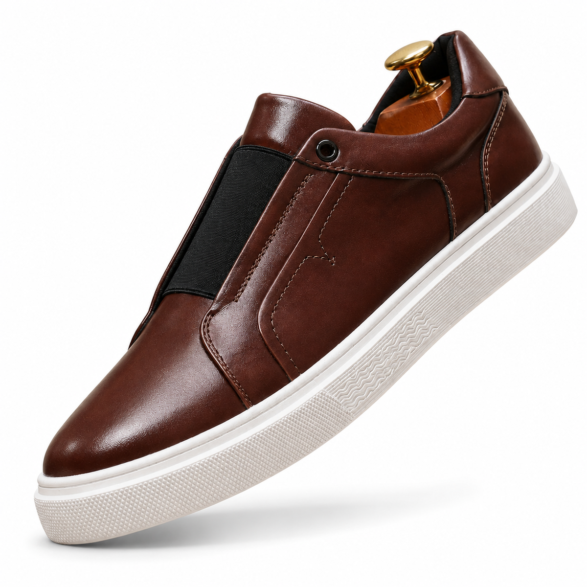 Sapatilhas Slip-On Drevo em Pele Genuína