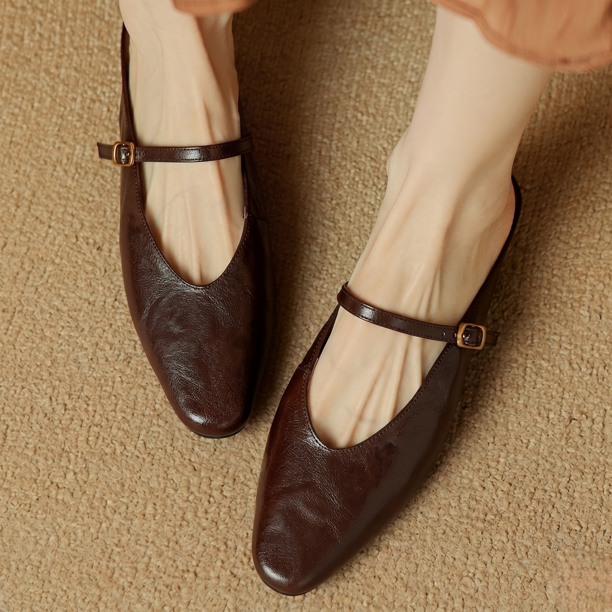 Mules de cuero genuino Elzor