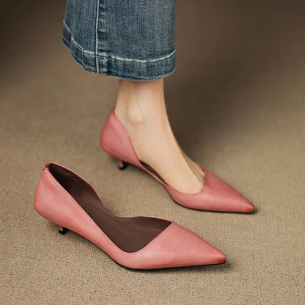 Tacones Vienna de cuero genuino