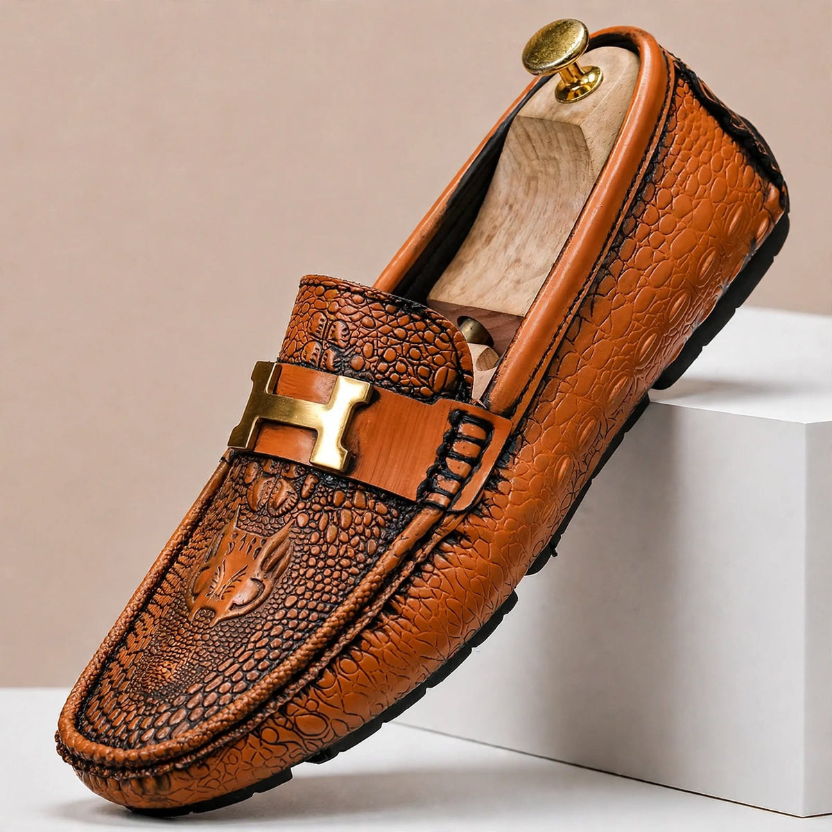 Nalente loafers i äkta läder