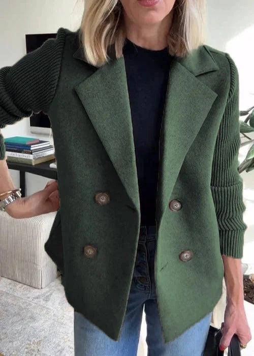 Abrigo blazer Ivy cruzado con mangas de punto