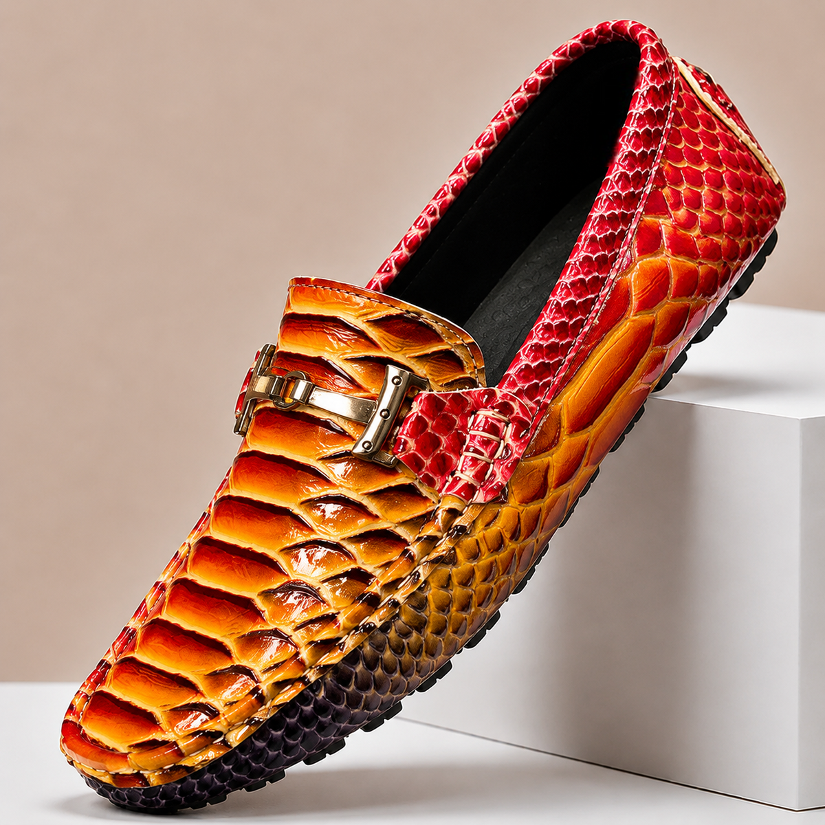 Grimaldi loafers i äkta läder