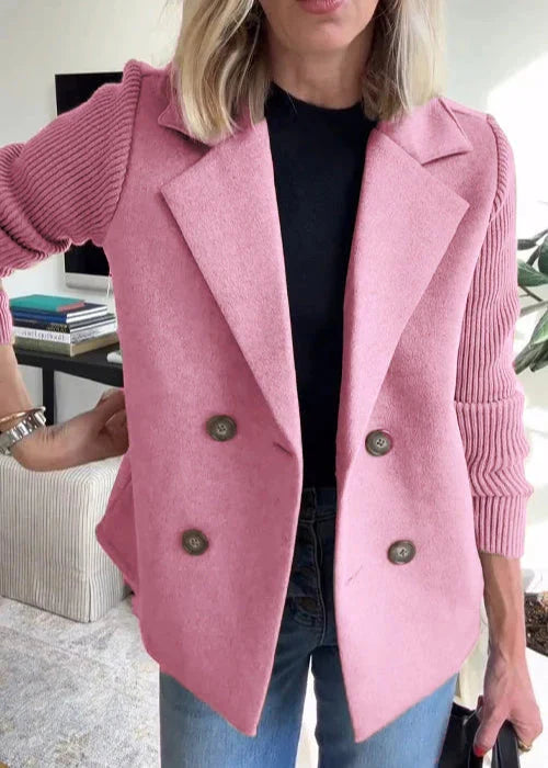 Abrigo blazer Ivy cruzado con mangas de punto