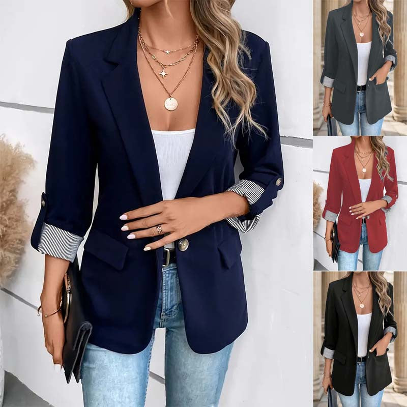 Blazer Iris ouvert à revers rayé