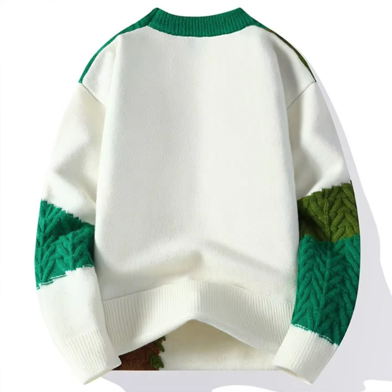 Maglione girocollo Nico in maglia patchwork