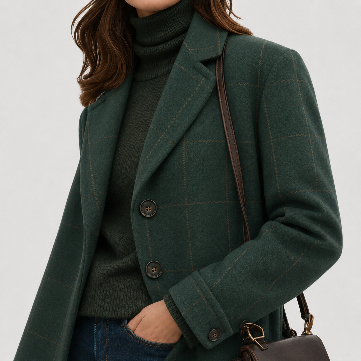 Chloe Windowpane Long Coat