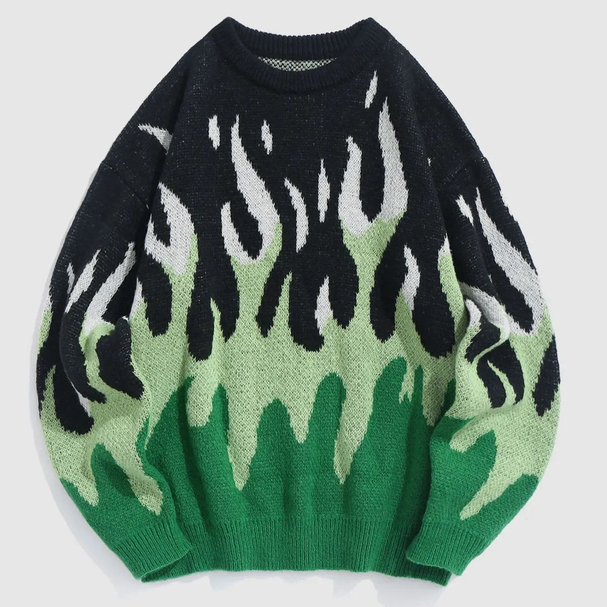 Camisola de malha com gola redonda e padrão de chamas Blaze