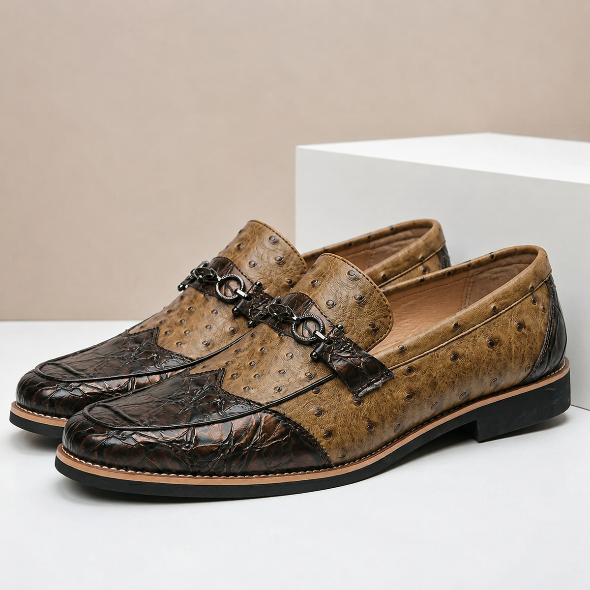 Vellano loafers i äkta läder