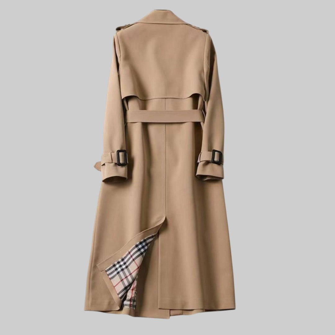 Hana dubbelknäppt trenchcoat med skärp