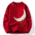 Camisola de Gola Redonda com Grafismo Lua de Reno