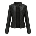 Chaqueta motera Lucy con cuello alto y cremallera