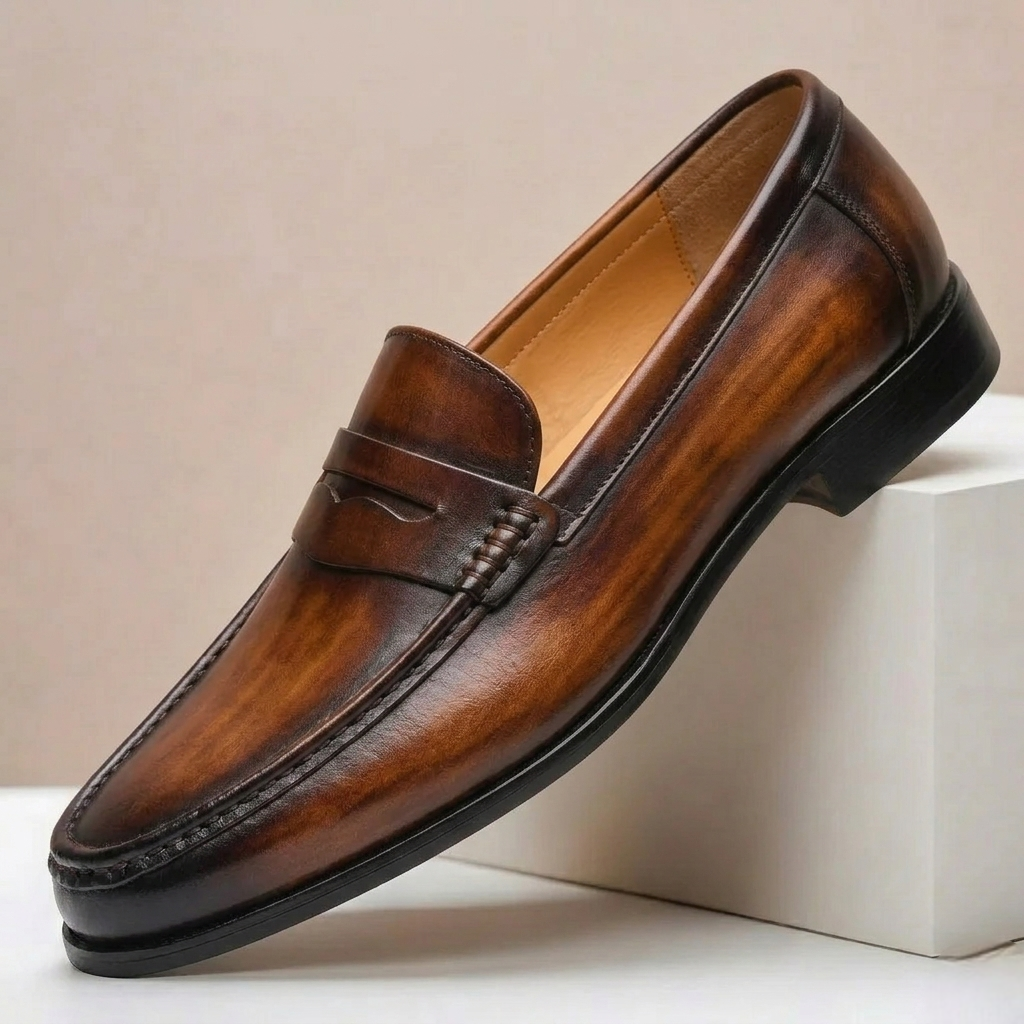 Santini loafers i koppeläder