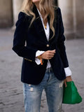 Blazer de terciopelo Erin con botones dorados